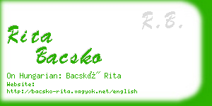 rita bacsko business card